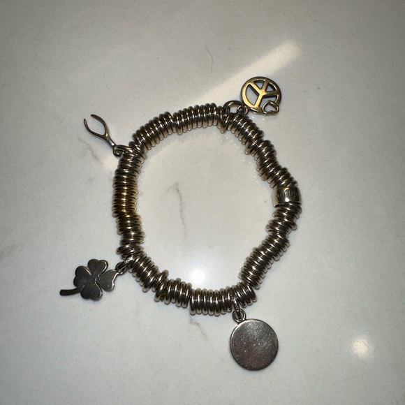 Links of London silver Sweetie bracelet with charms and 5 gold plated links - Picture 3 of 5